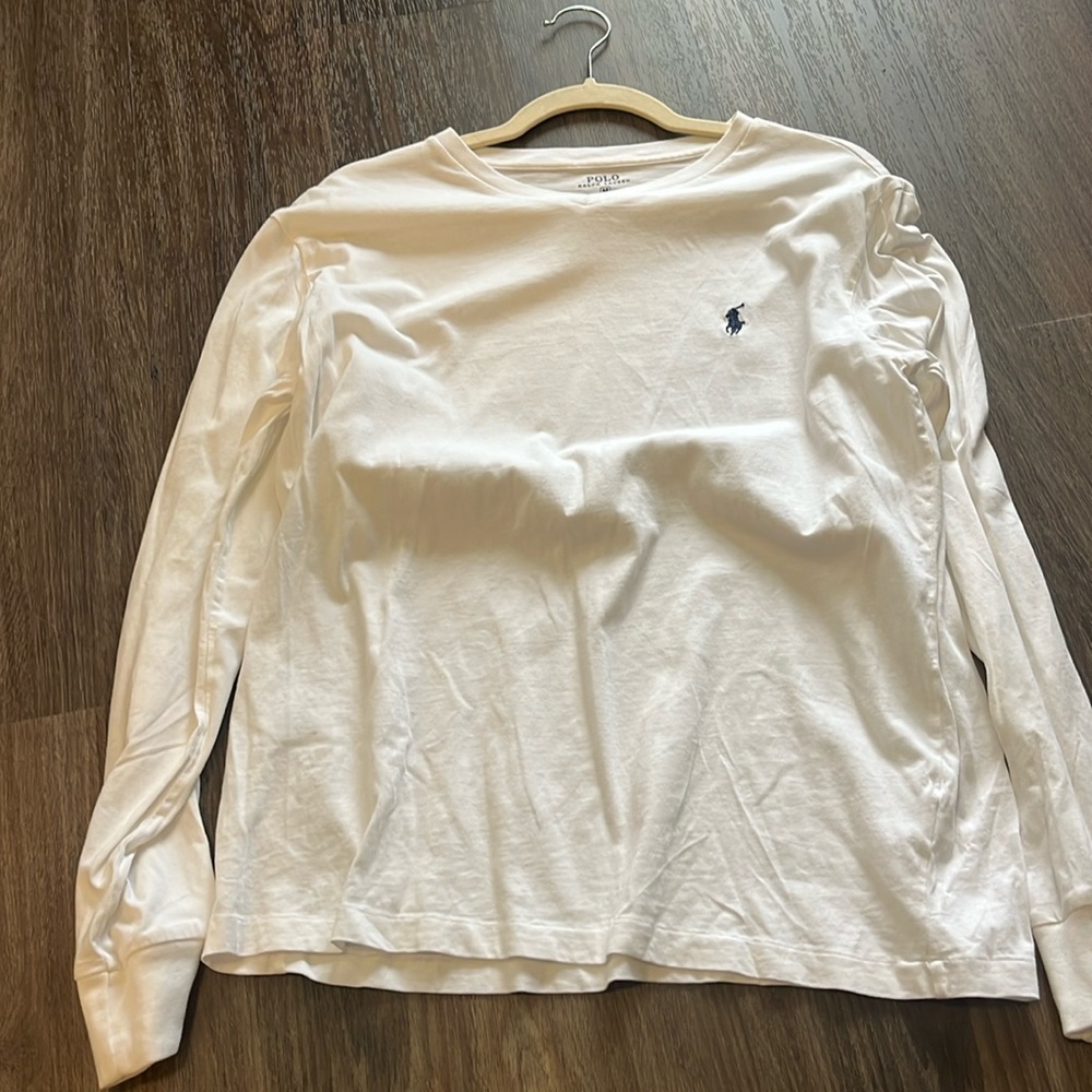 White. Polo Ralph Lauren. Size M. Long sleeve. Gently worn.